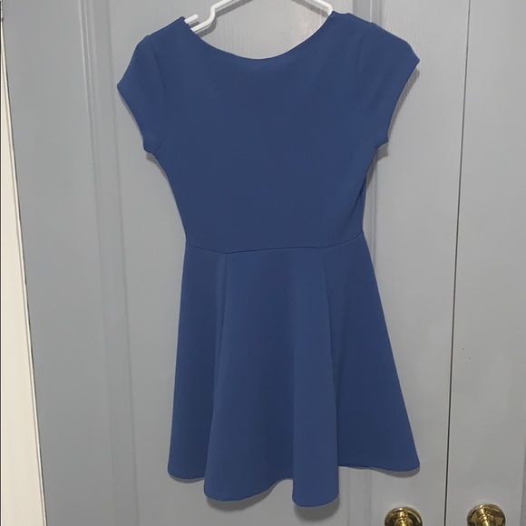 Blue fit and flare stretchy dress (never worn) - Picture 2 of 3